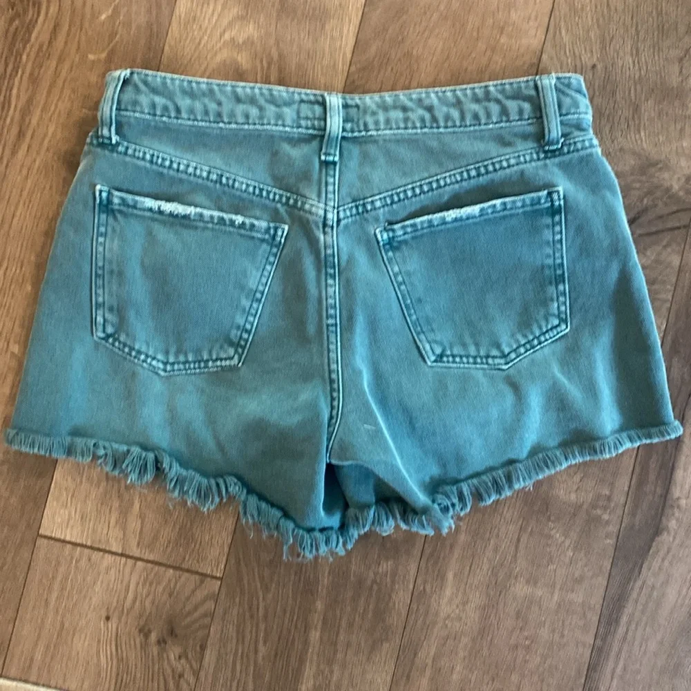 KUT Turquoise High Rise Jane Long Short Denim Size 8 Y11